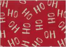 Christmas Linen Look Fabric 140cm - Ho Ho Ho - Red