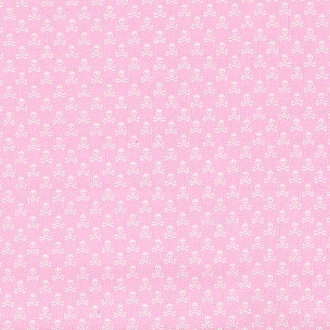 Skulls Printed Cotton - Pink